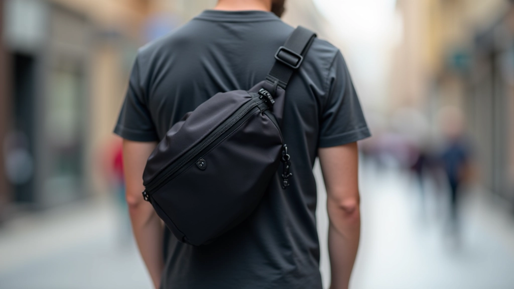 Mini Sling Pack in black recycled polyester